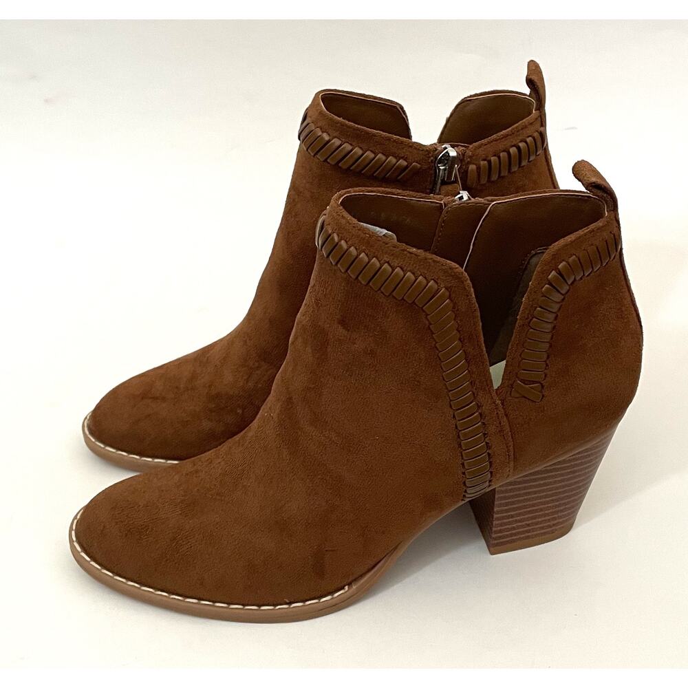 Dolce Vita Heeled Pointed Toe Suede Western Bootie Brown Tan Size 7 NEW